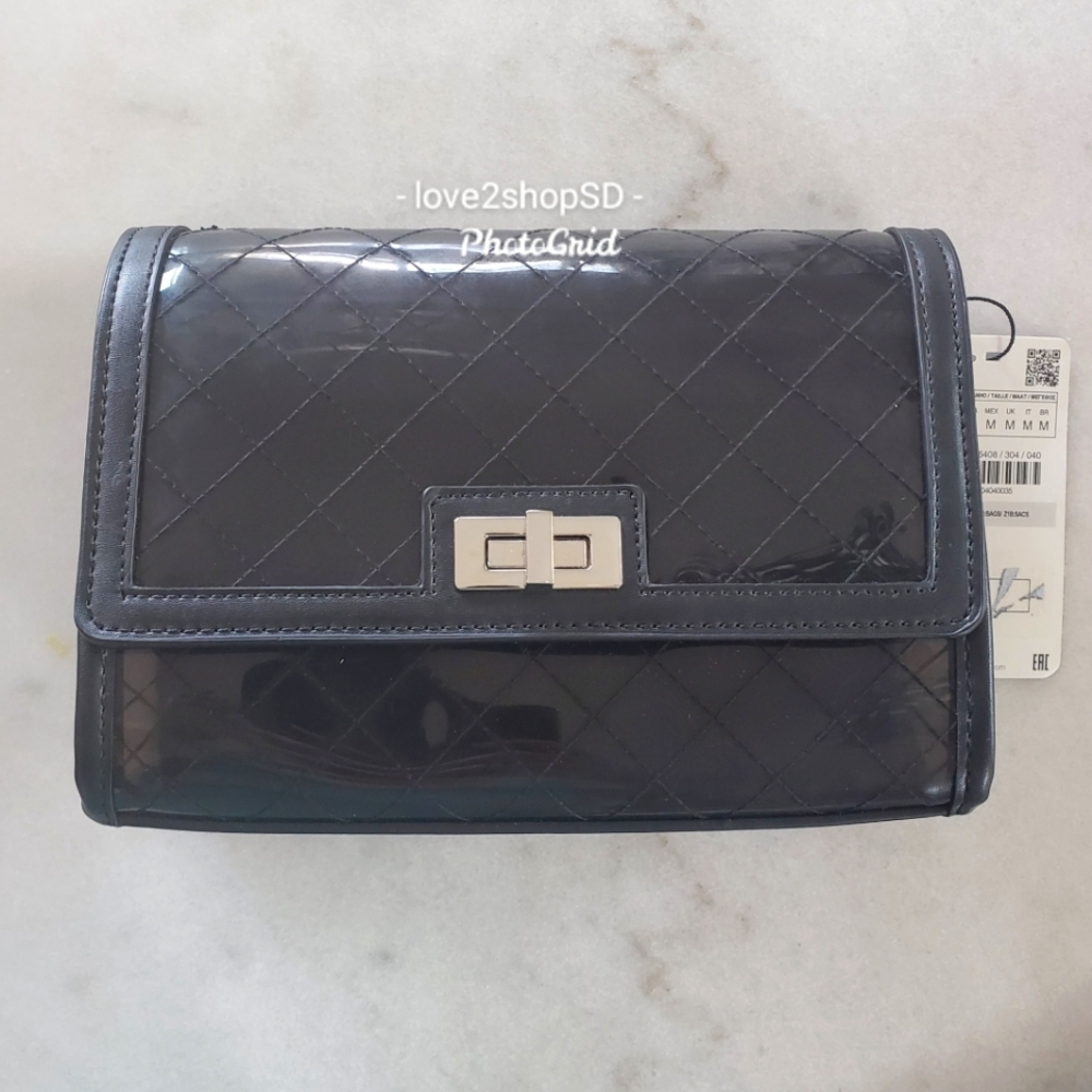 Zara Vinyl Crossbody with Inner Bag 6408 NWT